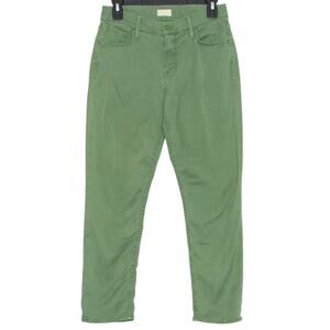 Mother Dropout Jeans Green 24 Boyfriend Crop Minimalist Capsule Wardrobe Neutral